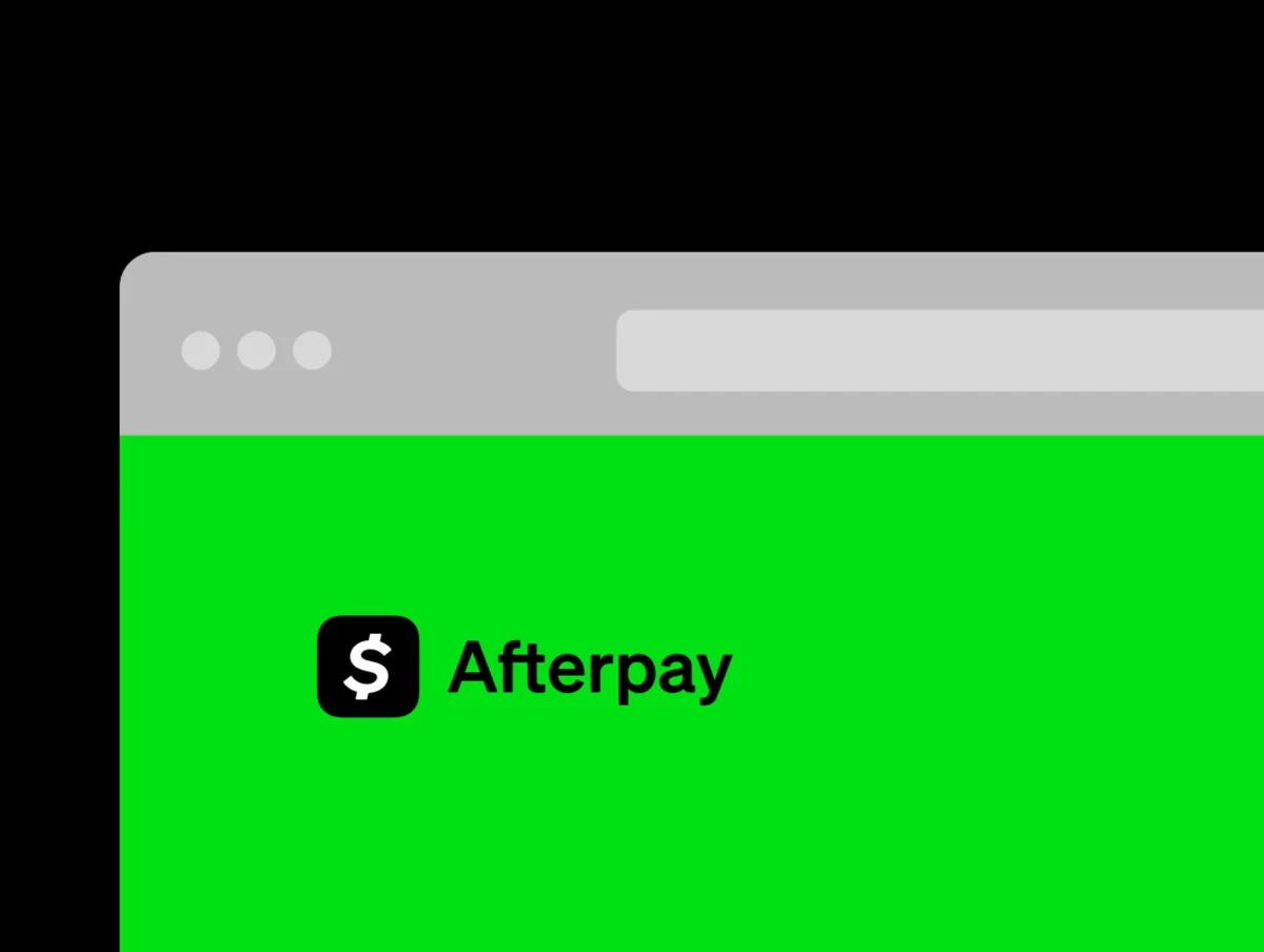 Afterpay logo on a browser window