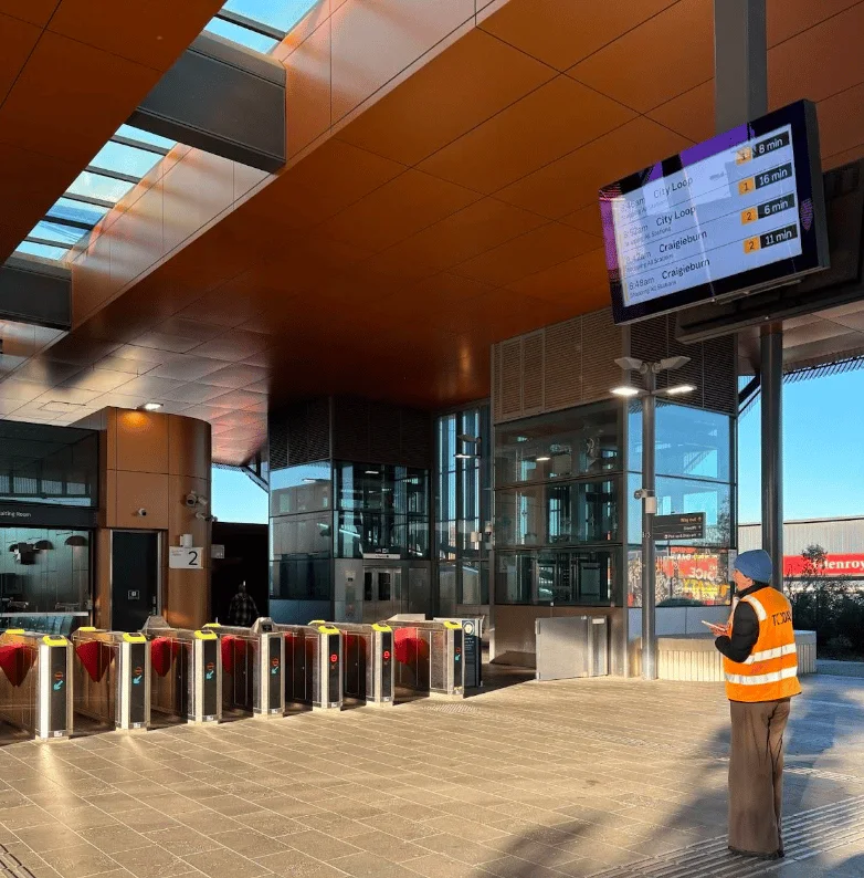 Ticket gates at a Victorian train station